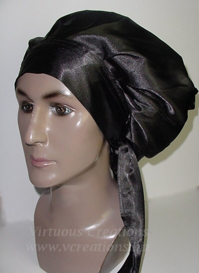 Satin Sleep Cap Sleep Bonnet Natural Hair Locs Unisex Black Etsy