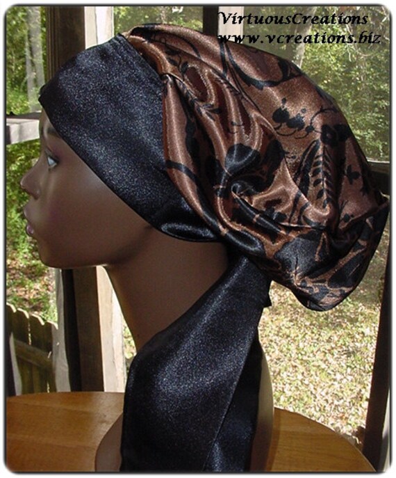 Satin Sleep Bonnet Sleep Cap Natural Hair Locs Brown Etsy