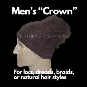 Dark Brown Men&#39;s Crown Dreadlock Hat Beanie Cap Rasta Hat Dome For Dreadlocks Locs Natural Hair Accessories Stretch Fabric Hat Handmade