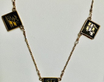 Vintage Japanese Enamel Charm Necklace