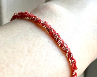 Silk/Cotton/Silver Bracelet
