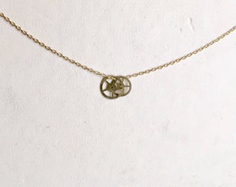 Vintage Watch Gear Charm Necklace