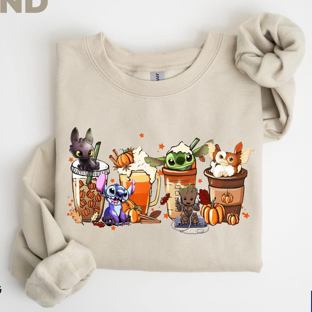Disney Stitch And Lilo Sweatshirt, Halloween Sweatshirts, Trick Or Treat, Disney Halloween, Disney Sweatshirt, Fall Coffee Shirt