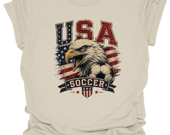 intage USA Soccer Shirt, World Cup 2026 US Team T-Shirt, Patriotic American Eagle Football Tee, United States Fan Gift, Retro Soccer Jersey