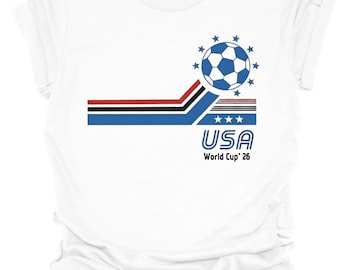 Retro USA World Cup '26 Soccer T-Shirt, Vintage Football Graphic Tee