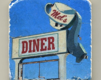 Phoenix Coaster, Mel's Diner in Phoenix, Original Handmade Coaster, Unique Phoenix Gift,