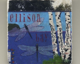 Ellison Bay in Door County Coaster, Original Handmade Coaster, Unique Wisconsin Gift