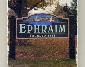 Ephraim in Door County Coaster, Original Handmade Coaster, Unique Wisconsin Gift