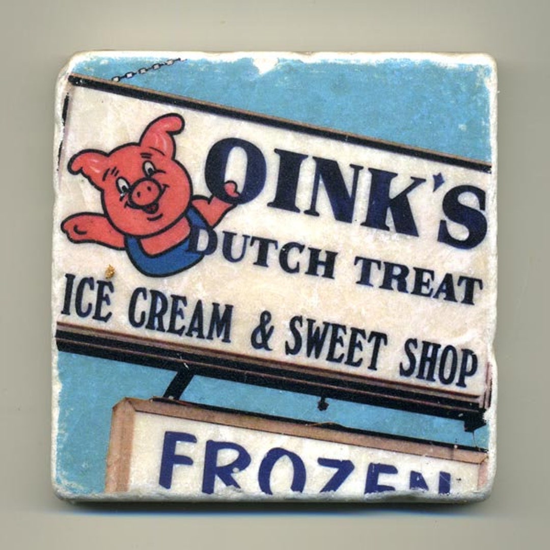 Oinks in New Buffalo Michigan Original Coaster - Etsy