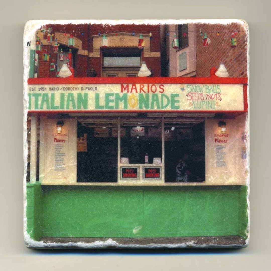 Mario's Italian Ice in Little Italy - Chicago - Original Coaster - Etsy