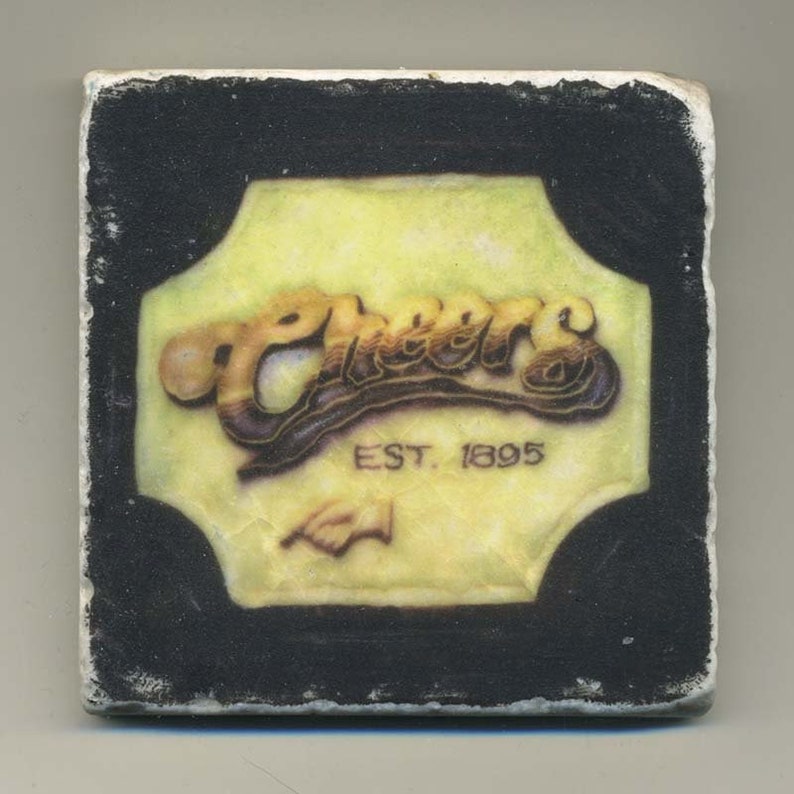 Cheers Bar in Boston Original Coaster Etsy