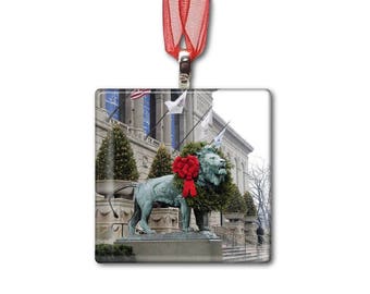 Art Institute Christmas - Handmade Glass Photo Ornament