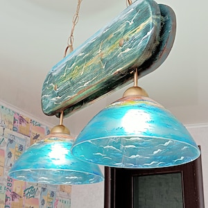 Stained glass lamp Stained glass shade Stained glass light Stained glass lighting Pendant light fixtures Pendant lighting Nautical lamp