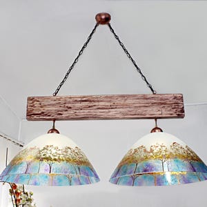 Ceiling light fixtures Pendant light  Nautical lamp shade Beach lamp Castal chandelier Kitchen island light Stained glass lamp