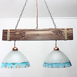 Ceiling light fixtures Pendant light  Nautical lamp shade Beach lamp Castal chandelier Kitchen island light Stained glass lamp