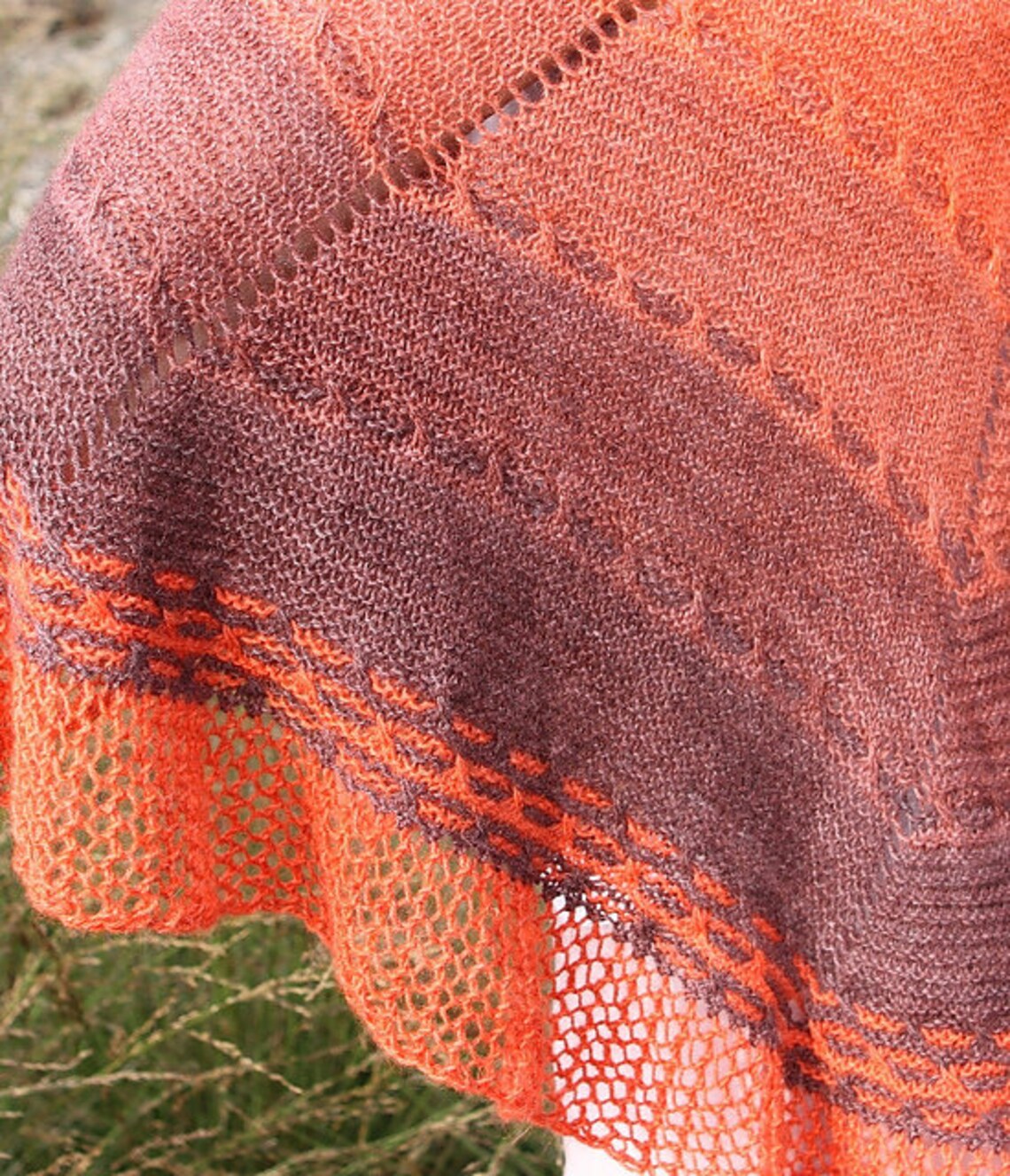 Circular shawl knitting pattern garter stitch textured shawl Etsy