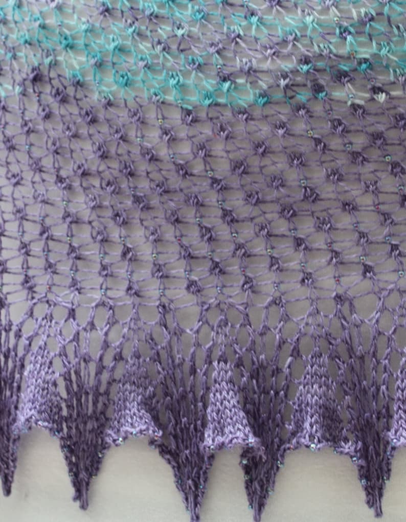 Lace shawl knitting pattern with beads victorian lace knit Etsy