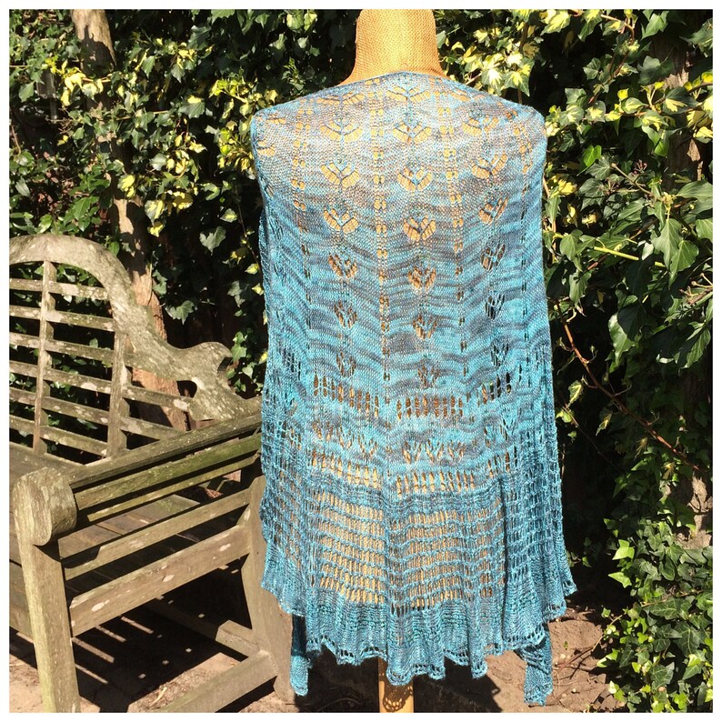 Lace shawl knit pattern beaded wedding shawl knitting | Etsy