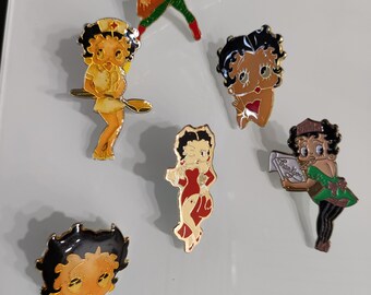 Lot de 6 broches Betty Boop années 80/90