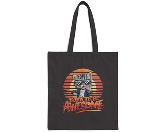 Sac fourre-tout en toile de coton Born To Be Awesome