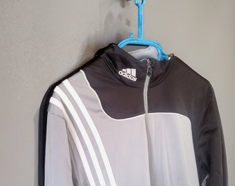 Adidas y2k Trainingsjacke 00er grau schwarz