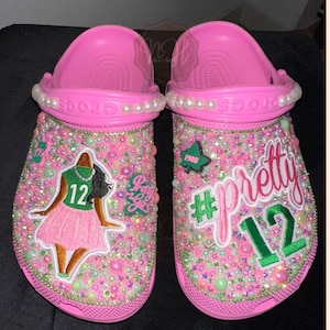 AKA Custom Croc, Alpha Kappa Alpha Croc, Skee Wee Croc, AKA Bling, Sorority Croc