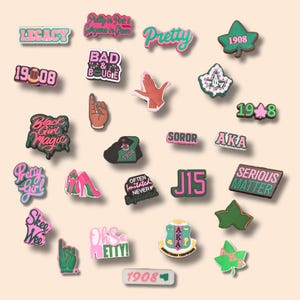 Alpha Kappa Alpha Shoe Charms,AKA Shoe Charms, Sorority Charms, Sorority Shoe Charms, AKA Charms, Skee Wee Charms, AKA Bling