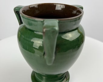 CH Brannam of Barnstaple antique ‘trophy vase’ in green glaze.