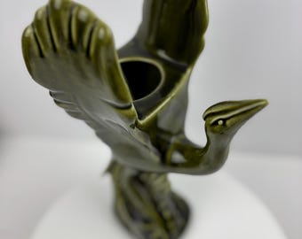 Jarrón de cerámica vintage de Devonway: Escultura de pájaro Art Déco, Kingsbridge, Devon