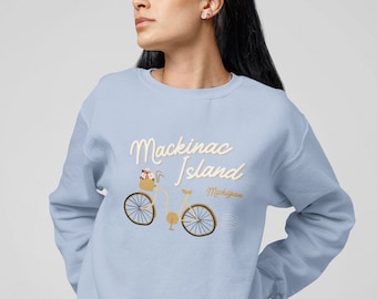 Blue Mackinac Island Sweater Traveler Aesthetic Pullover Cute Sweatshirt For Traveler Blue Sweatshirt Mackinac Island Pullover Blue Gift