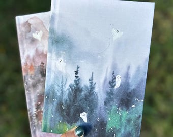 Spooky Ghost Journal Cute Halloween Hardcover Notebook Cozy Aesthetic Writing Journal