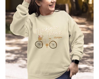 Beige Mackinac Island Sweater Traveler Aesthetic Pullover Cute Sweatshirt For Traveler Beige Sweatshirt Mackinac Island Pullover Tan Gift