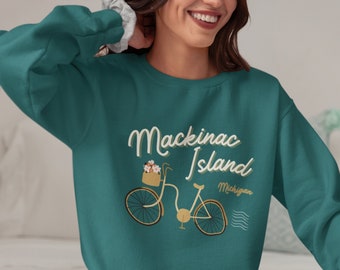 Turquoise Mackinac Island Sweater Traveler Aesthetic Pullover Cute Sweatshirt For Traveler Green Sweatshirt Mackinac Island Pullover Gift