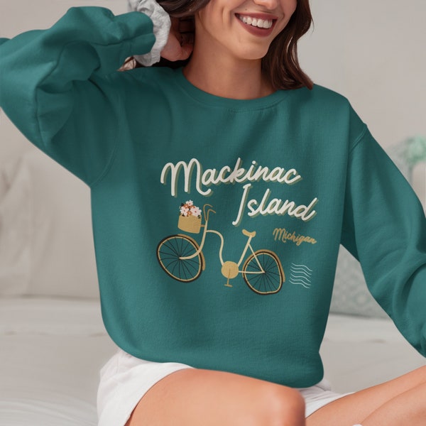 Turquoise Mackinac Island Sweater Traveler Aesthetic Pullover Cute Sweatshirt For Traveler Green Sweatshirt Mackinac Island Pullover Gift