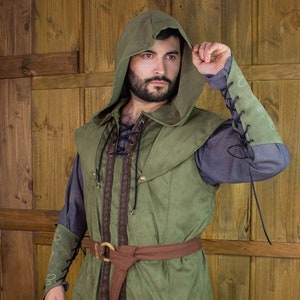 Karanthir Suede Tunic for LARP, Fantasy Cosplay, Renaissance Faire.