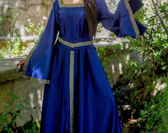 Shalott Medieval Fantasy Dress - LARP, US Duty Free!!*, Renaissance Faire, Cosplay, Reenactment, Ranger Costume
