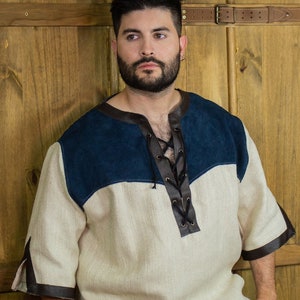 Fantasia Medieval LARP Deherd Overtúnica - Cosplay Ren Faire Ranger Druida Elfo da Floresta Colete Dungeons & Dragons