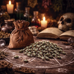 Borsa in pelle per pozioni magiche con mosche finte – Accessorio per alchimia LARP, borsa per incantesimi da mago, accessorio per cosplay da fiera steampunk e rinascimentale