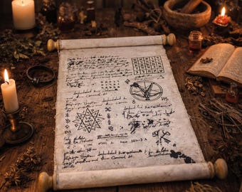 Medieval Linen Fabric Scroll, LARP Cosplay Prop, Wood Finish