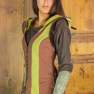 Fantasy Medieval Arylith  Archer Cotton Tunic Green - LARP, Cosplay, Renaissance Faire, Druid, Ranger Costume