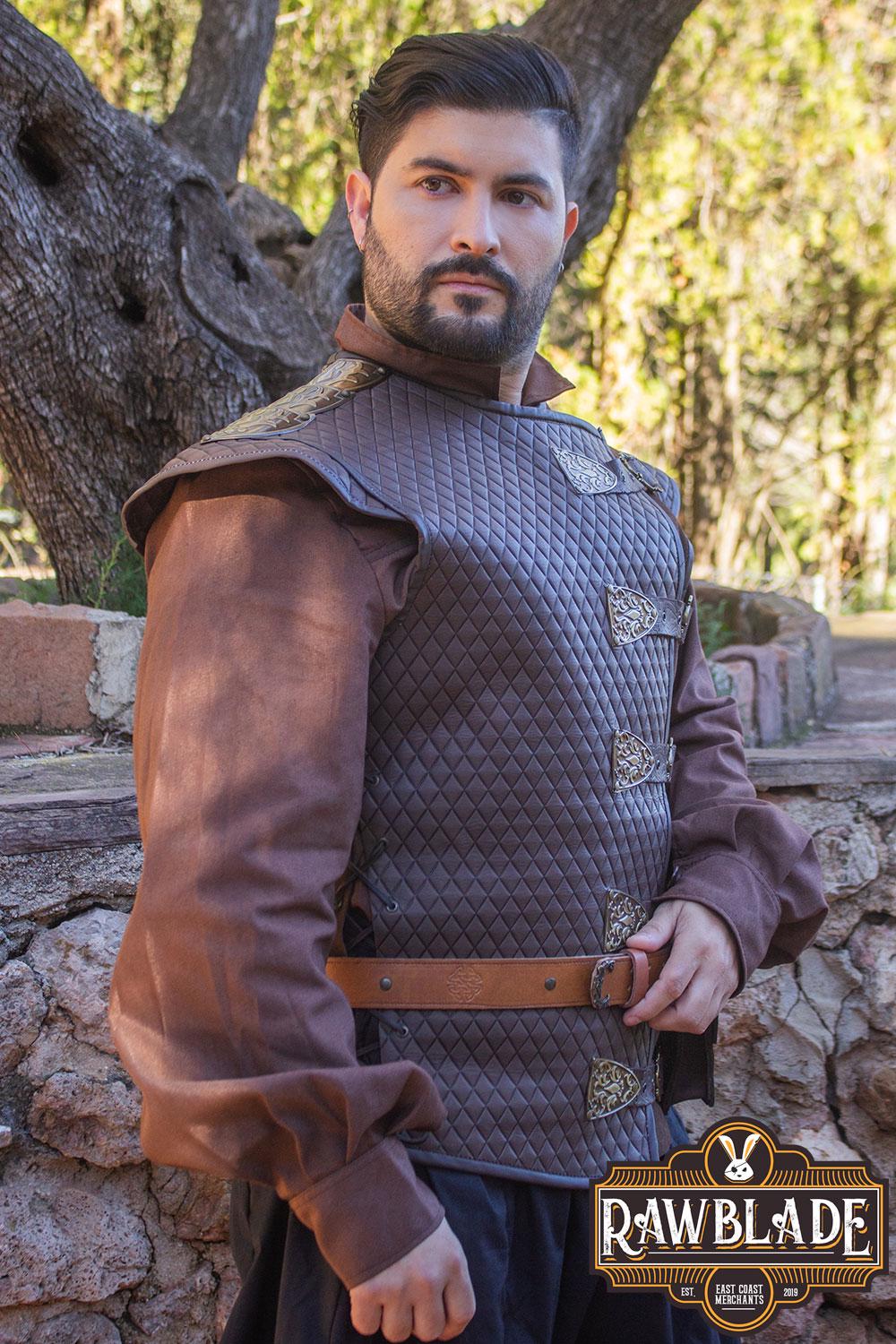 Vesting Knight Knight’s Honor Leather Vest – Quilted Medieval Jerkin for Reenactments ...