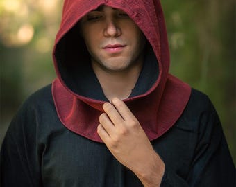 Capucha Medieval Woodsman para LARP, Renaissance Faire, Cosplay de Fantasía, Reencarnación Vikinga, Ranger Celta