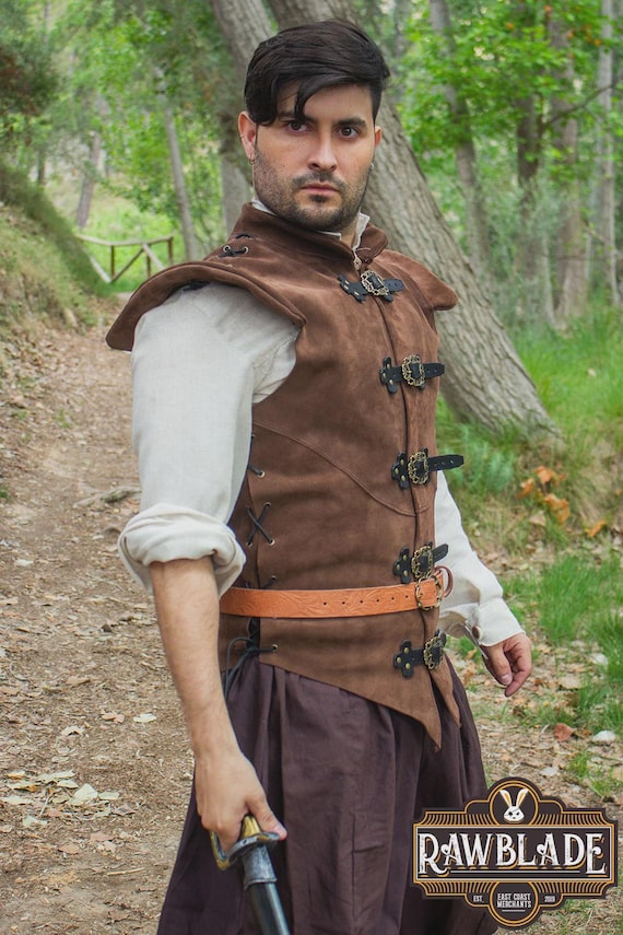 Diego Splitleather Jerkin Brown – Spanish Golden Age Split Leather