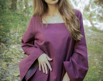 Mittelalterliches Langarm Kleid Daria • Renaissance Fantasy Kostüm • LARP Cosplay Outfit • Piratin Steampunk Basic Kleid für Damen