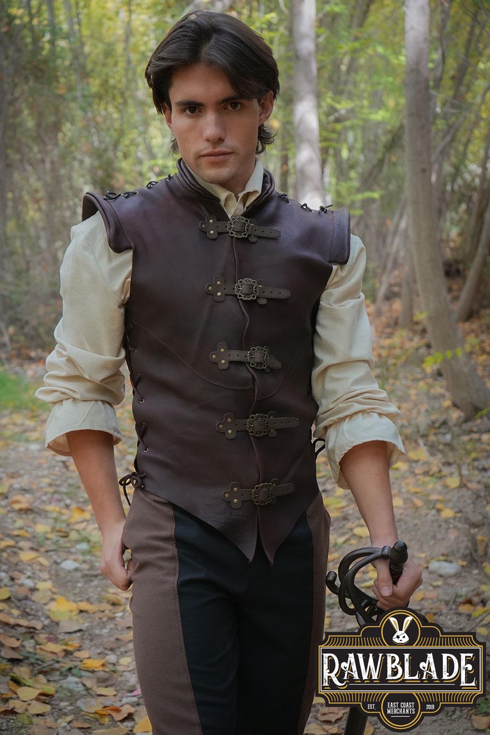 Fantasy Diego Leather Jerkin Brown: Medieval LARP Costume,us, Vest