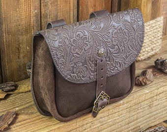 Fantasy Medieval Smuggler&#39;s Bag for LARP, Elf Cosplay, Renaissance Faire, Druid & Elvish Costume Accessories,