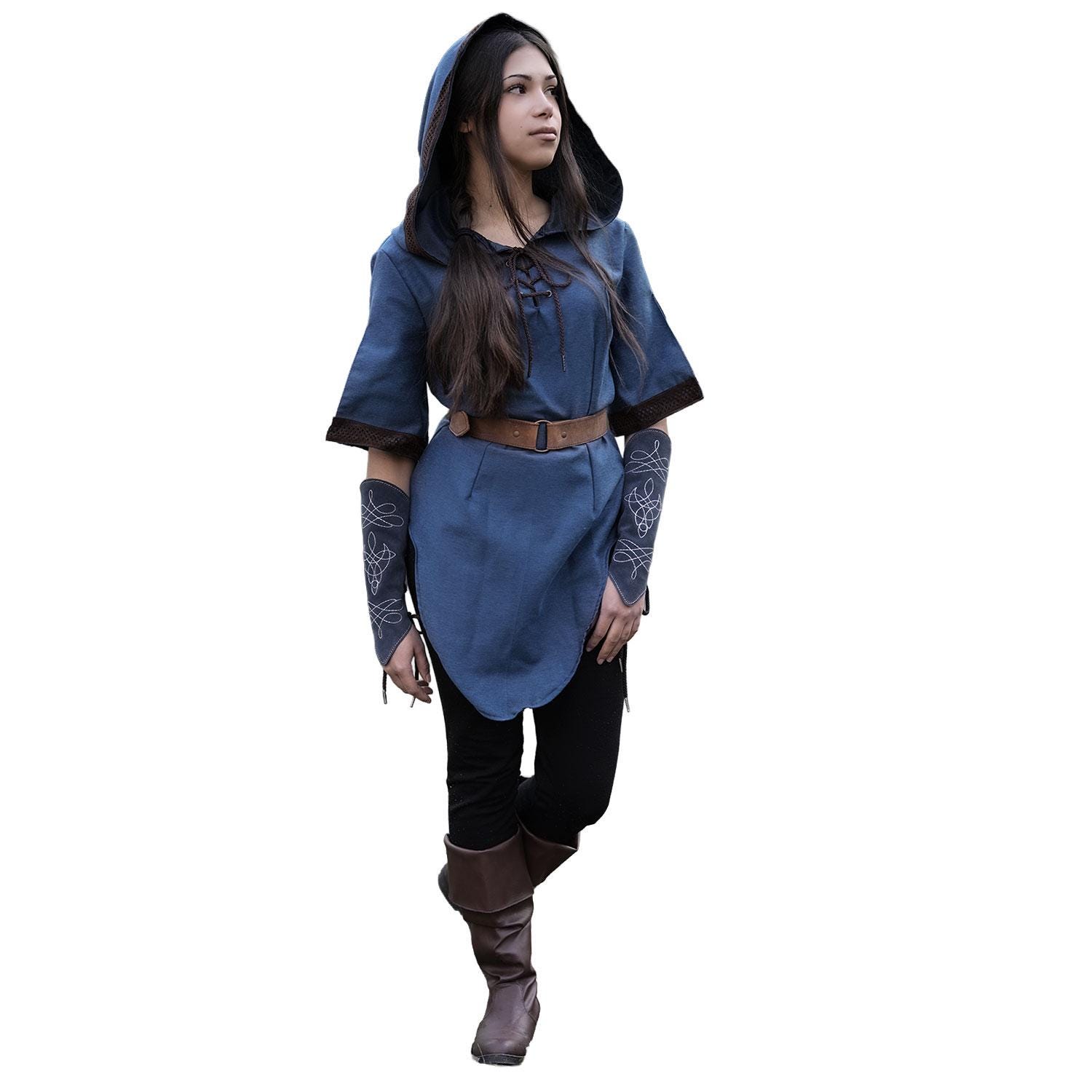 Fantasy Briannan Ranger Tunic Blue: LARP, Cosplay, Renaissance Faire ...