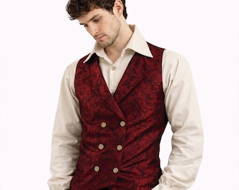 Harker Vest Red- LARP, Cosplay, Ren Faire, Pirate, Ranger,  Renaissance Costume, Fantasy, Steampunk