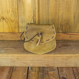 Cymerian Leather Fantasy Bag: Medieval LARP, Elf Cosplay, Renaissance Faire, Druid, Elvish, Forest Accessory