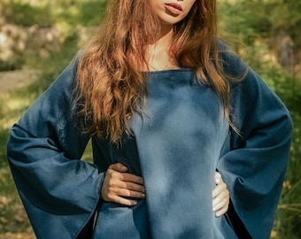 Mittelalterliches Doria Kleid Langarm • Renaissance Fantasy Kostüm • LARP Cosplay Outfit • Piratin Steampunk Basic Kleid für Damen